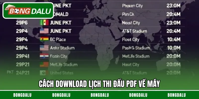 Cách download lịch thi đấu PDF về máy