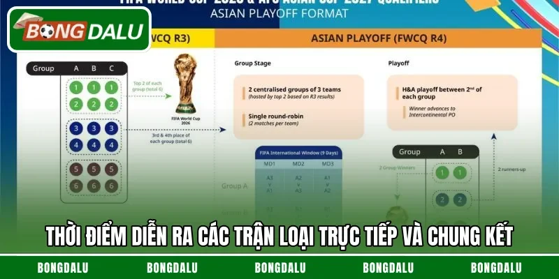 Thời điểm diễn ra các trận loại trực tiếp và chung kết