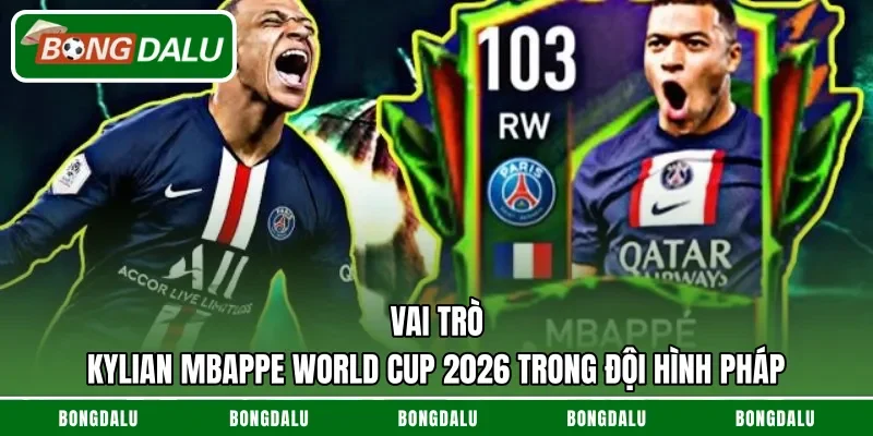 Vai trò Kylian Mbappe World Cup 2026 trong đội hình Pháp